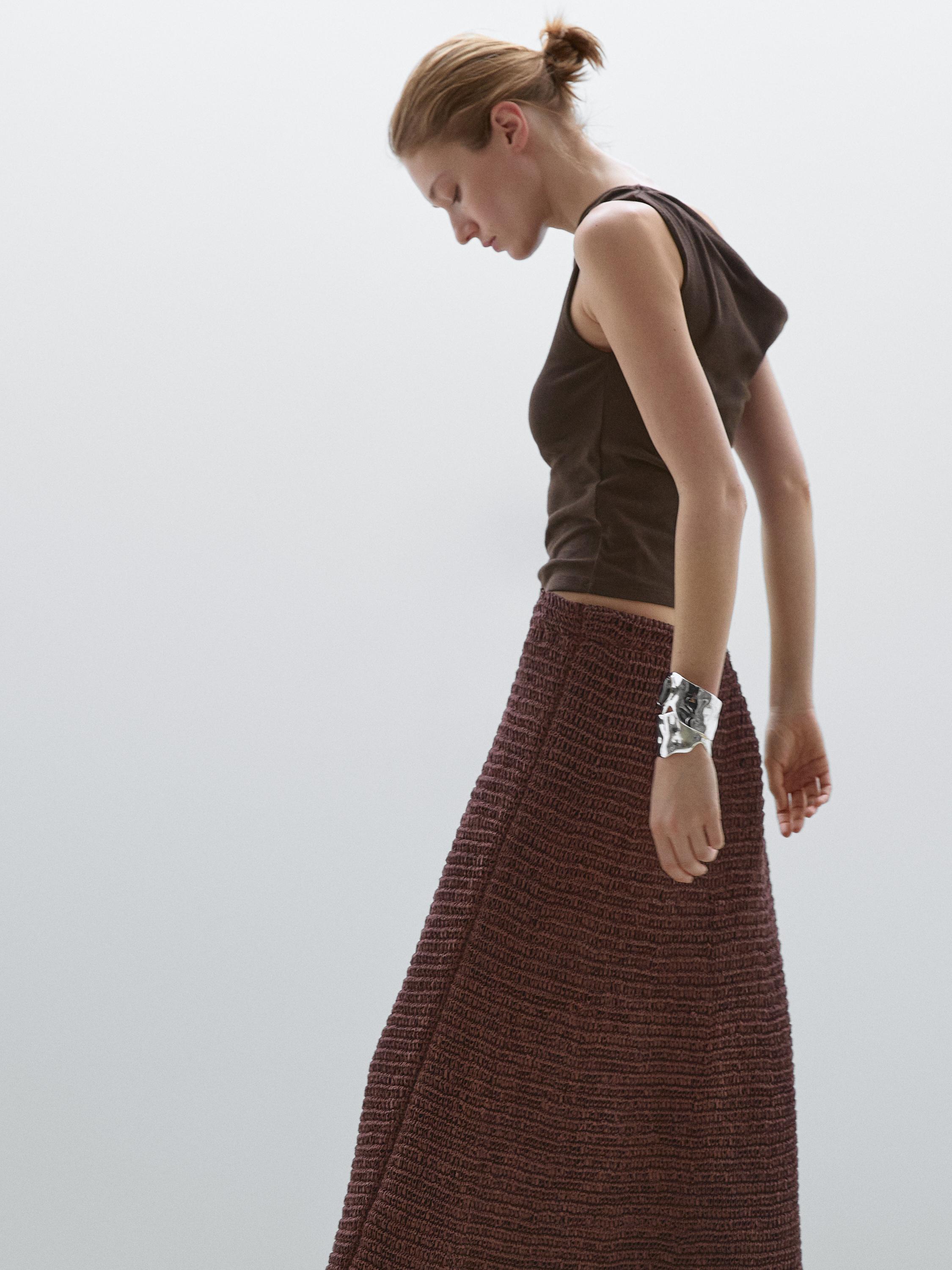 Top drapé avec nœud en coton